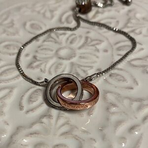 Always Together Two-Tone Interlocking Rings Bracelet Bohemian Anniversary